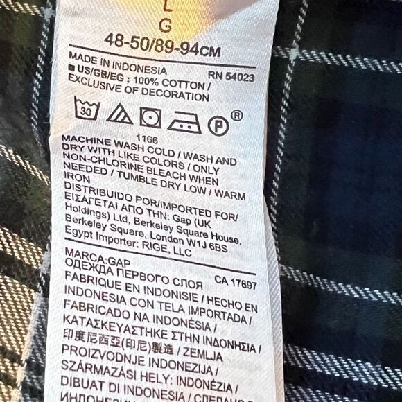 Gap Plaid Flannel Shirt. Tarnteal. Size Large. Great Condition! - Picture 6 of 7